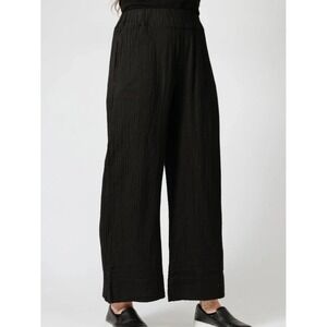 NWT Shannon Passero Reyana Black Cotton Gauze Wide Leg Pants | Size XL